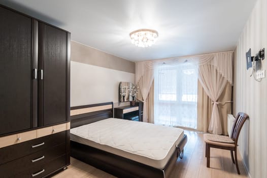 Russia, Moscow- June 11, 2019: interior room apartment. standard repair decoration in hostel