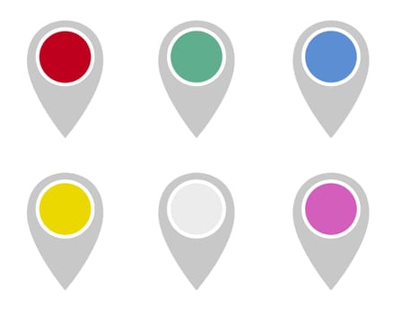 Pins in unterschiedlichen Farben