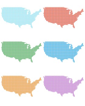 Karten der USA mit kleinen Rauten