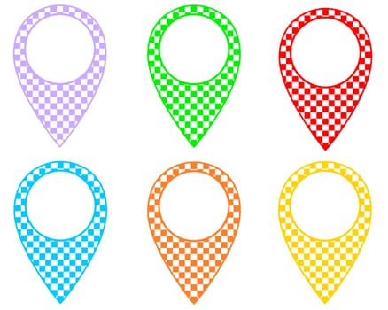 Pins aus unterschiedlichen Mustern