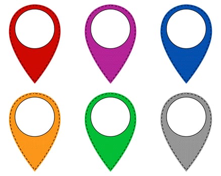 Pins aus unterschiedlichen Mustern