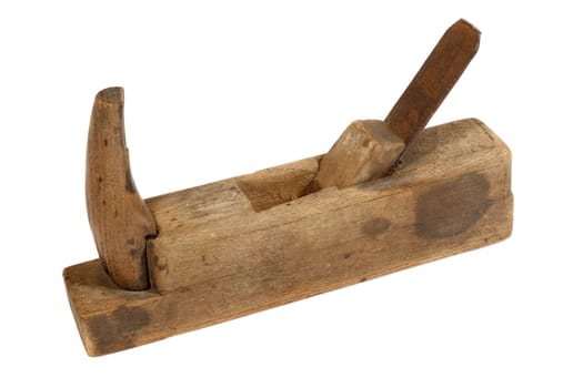 Wooden planer isolated on a white background.