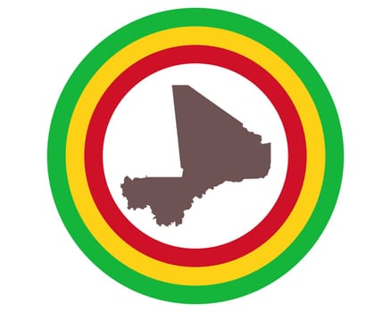 Landkarte von Mali auf Hintergrund mit Fahne
