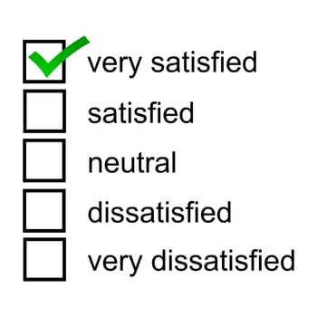 A very satisfied 5 point likert scale satisfaction survey