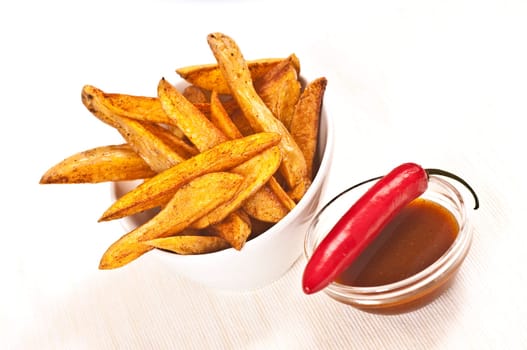 Homemade, homemade fries, fried and seasoned
