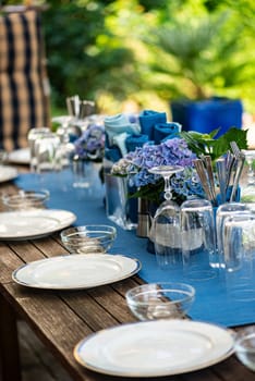 Table decoration on patio table