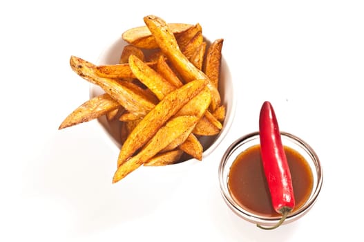 Homemade, homemade fries, fried and seasoned