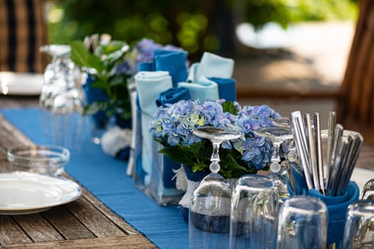Table decoration on patio table