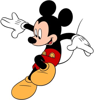 mickey mouse character happpy illustration cartoon fantasy jump falling down