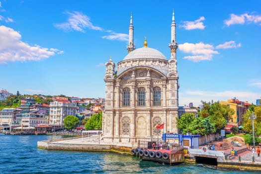 Ortakoy Mosque,beautiful facade view, Istanbul Turkey