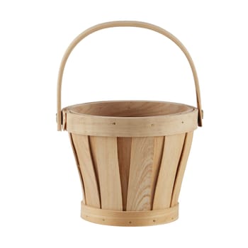 Wooden Basket isolated on a white background with clipping path