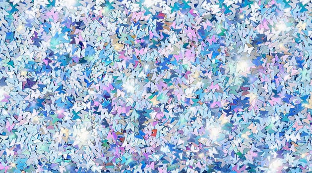 Real shiny butterfly shaped sparkles textured background