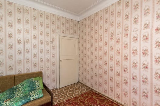 Russia, Moscow- June 11, 2019: interior room apartment. standard repair decoration in hostel