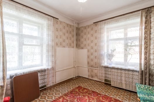Russia, Moscow- June 11, 2019: interior room apartment. standard repair decoration in hostel