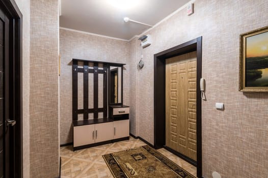 Russia, Moscow- June 11, 2019: interior room apartment. standard repair decoration in hostel