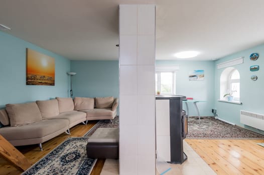 Russia, Moscow- June 11, 2019: interior room apartment. standard repair decoration in hostel