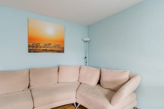 Russia, Moscow- June 11, 2019: interior room apartment. standard repair decoration in hostel