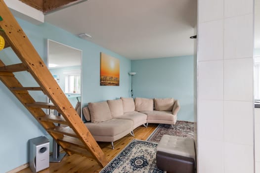 Russia, Moscow- June 11, 2019: interior room apartment. standard repair decoration in hostel
