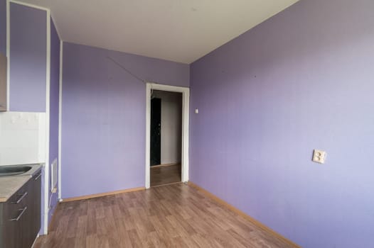 Russia, Moscow- June 11, 2019: interior room apartment. standard repair decoration in hostel