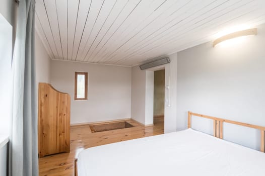 Russia, Moscow- June 11, 2019: interior room apartment. standard repair decoration in hostel