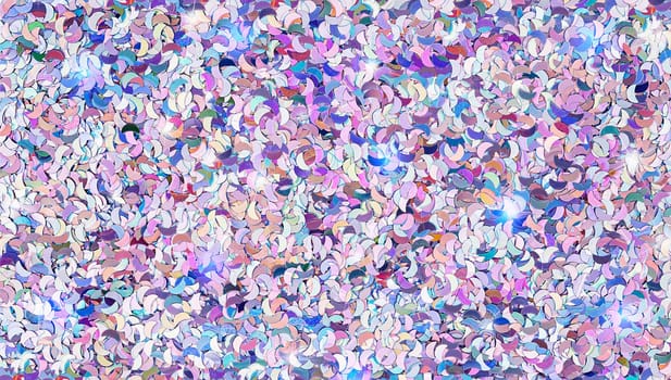 Real shiny crescent shape shaped sparkles textured background