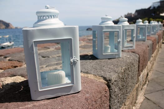 White series of lanterns in Italy