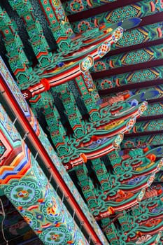 Korean intense colors on the roof in Seoul