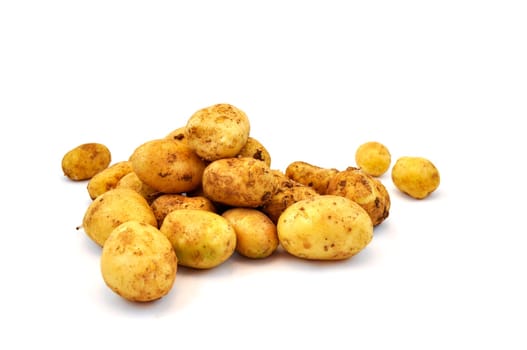 Fresh raw potato on white background