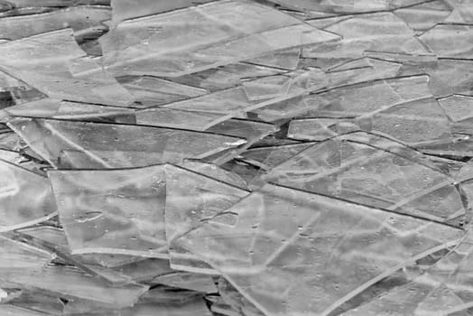 Broken ice on lake Balaton in Hungary