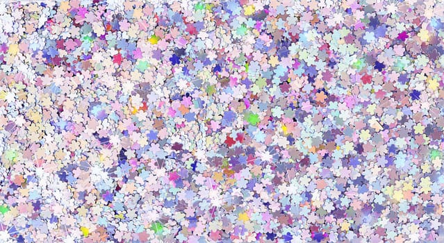 Real shiny flower shape shaped sparkles textured background