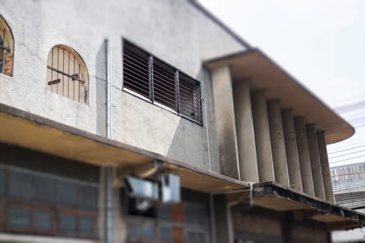 Old concrete grunge wall of building, stock photo
