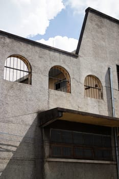 Old concrete grunge wall of building, stock photo