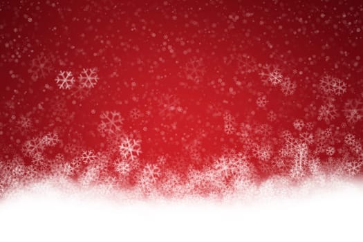 red christmas background with snowflakes