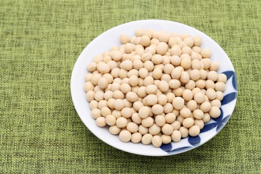 Japanese soybeans daizu in a dish, close up