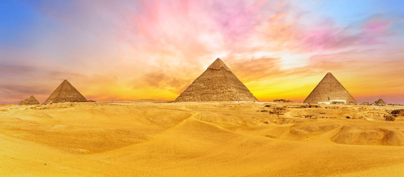Bright colours of Giza desert, Cairo, Egypt.