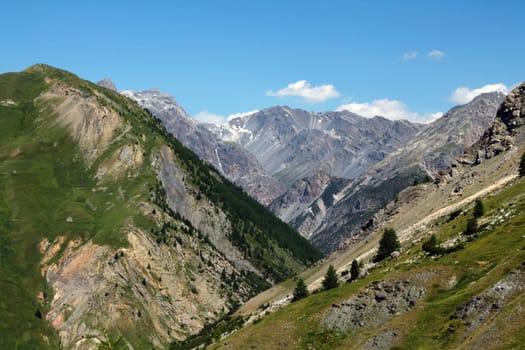 The high mountains in Italy and Switzerland