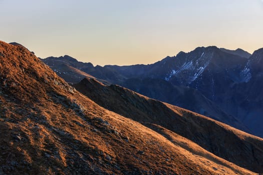 mountain landscape in The Fagaras Mountains, Romania