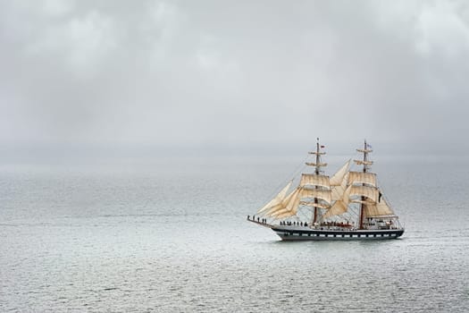 Two Masted Sailing Ship in the Black Sea