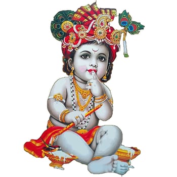 lord krishna baby festival hinduism culture mythology illustration