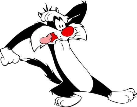 Sylvester the cat dizzy illustration cartoon