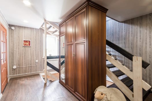 Russia, Moscow- June 11, 2019: interior room apartment. standard repair decoration in hostel