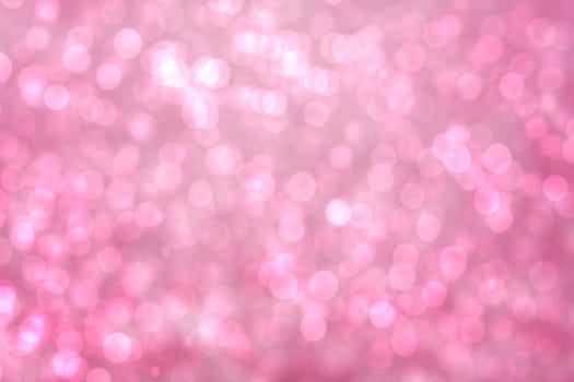 Abstract gradient pink violet background texture with blurred white bokeh circles and lights. Space for design. Beautiful backdrop.