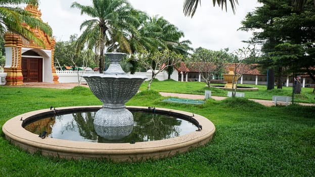 That inghang stupa temple Laos architecture fountain
