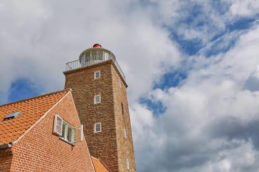 Lighthouse tower in Svaneke on the island Bornholm. Denmark.