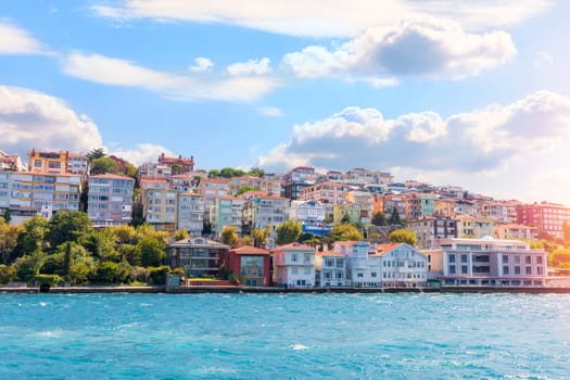 Istanbul building on the shore of the Bosphorus, Turkey.