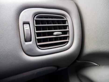 Air duct of the car from the inside. Place for text. Transport.