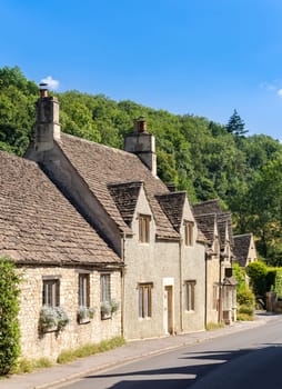 Castle Combe village in Cotswolds England UK