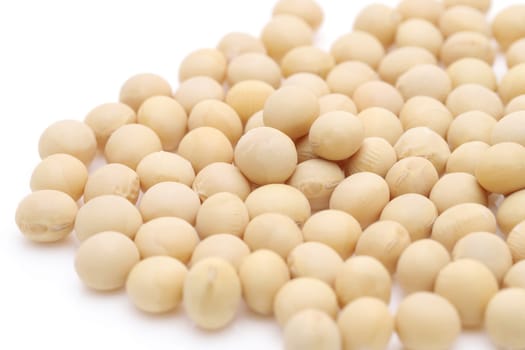 Japanese soybeans daizu on white background