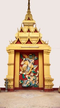 That Luang gold temple Laos landmark entrance door