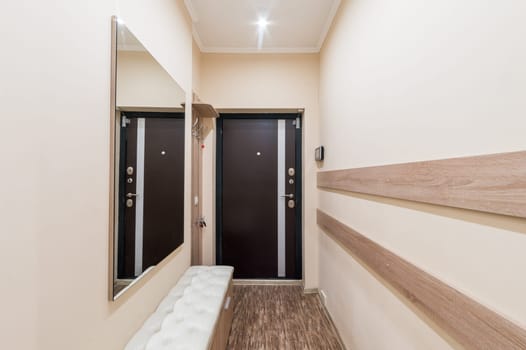 Russia, Moscow- June 11, 2019: interior room apartment. standard repair decoration in hostel